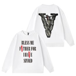 2024 Vlone Marke Herren Hoodies Straße Baumwolle Herren Damen Herbst Lässig Langarm Paar Sweatshirts DSQ Brief Drucken Pullover D2 Male Top Qualität Baumwolle Rot