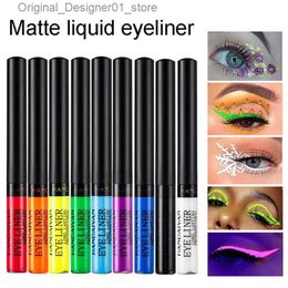 Eyeliner New Colourful Eyeliner Pen Eyes Makeup White Pink Waterproof Liquid Colour Eye Liner Pencil Matte Purple Pen Make Up Cosmetics Q240119