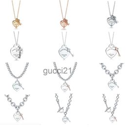 Luxury Designe Popular S925 Sterling Silver Key Gold Plated Diamond Necklace Popular Pendant Collar with Box YMMJ