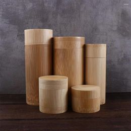 Bottles Multisize Portable Wood Tea Canister Round Container With Lid Handmade Creative Storage Box Eco-friendly Spice Organizer