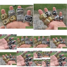 Cluster Rings 7 Pcs Fantasy American Football Championship Ring Men Fan Souvenir Gift Wholesale Drop Drop Delivery Jewelry Ring Dhjzt