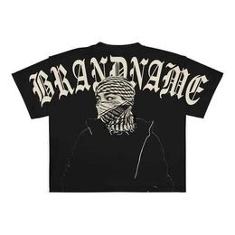 Дизайнерская рубашка для брендов мужская футболка уличная одежда Y2K футболка Mens Harajuku Hip Hop Graphic Print Круглая шея Негабаритная новая панк-рок-рок-готическая готика Topsyolq 545