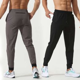 LU womens LL Men's Jogger Long Pants Sport Yoga Outfit Quick Dry Drawstring Gym Pockets Sweatpants Trousers Mens Casual Elastic Waist fitness leggings 789