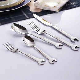 Forks Stainless Steel Flatware Table Knife Spoon Dinner Fork Tea Matte Cutlery Tableware Set Creative Home Kitchen Products