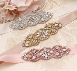Wedding Sashes MissRDress Hand Beaded Belt Silver Crystal Bridal Sash Rhinestones For Party Porm Gown JK8539061842
