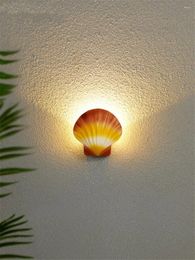 Wall Lamp Modern Waterproof Shell Lights Corridor Aisle Balcony Garden Outdoor Indoor LED Lighting Living Room Bathroom Lamps