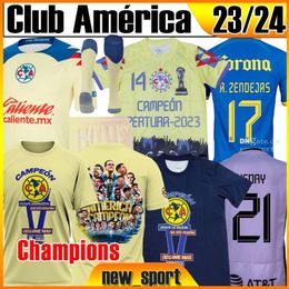 23 24 Club America Champions R.SANCHEZ Soccer Jerseys Mexico MX R.MARTINEZ 2023 2024 Home Away 3rd F.VINAS M.LAYUN 1916 2006 90TH Uniforms Men Kids socks Football Shirts