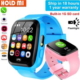 Microphones Game Smart Watch Kids Phone Call Music Play Flashlight 6 Games with 1gb Sd Card Smartwatch Clock for Boys Girls Gifts