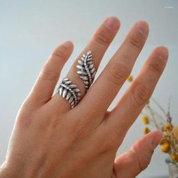 Cluster Rings Bohemian Fern Leaf Knuckle Ring Retro Midi Creativity Women Leaves Hand Jewelry Adjustable Gifts Wholesale