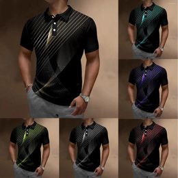 Men's T Shirts Mens Striped Printing Large Tall Long Sleeved Tops Big For Men Microfiber Tee