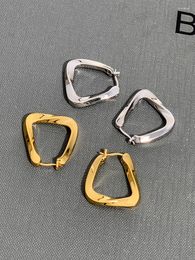 Hoop Earrings CE Unique Metal Triangle Premium Stainless Steel Gold Plated Thick Design