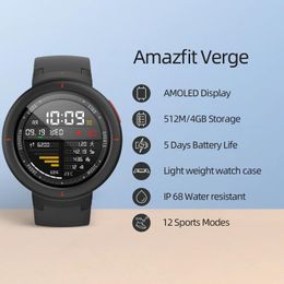 Watches New Amazfit Verge Sport Smartwatch GPS Bluetooth Microphone Speaker Pedometer Message Push Heart Rate for Android iOS Phone