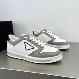 2024 new fashion Designer Brand Man Women Praes Daes Casual Shoes New Men's Leather Sneakers Triangle Standard 2 Colours