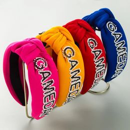 Cross Border Hot Selling Handmade Letter Hair Hoop For Women With Wide Edge Fabric Sports And Fashion Headband 240119