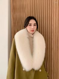 Scarves 2024 Winter Keep Warm Fur Whole Skin Shawl Collar Scarf Long