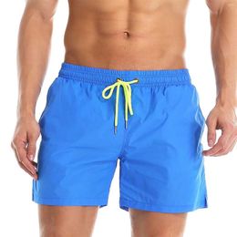 Men's Shorts Solid Color Large Drawstring Sports Trunks Double Pocket Quick Drying Gym Fitness Training Bottoms