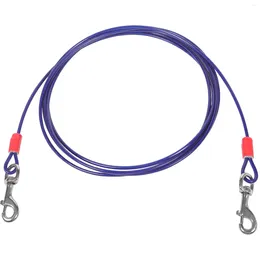 Dog Collars Double Hook Tether Steel Wire Rope Leash Pet Camping