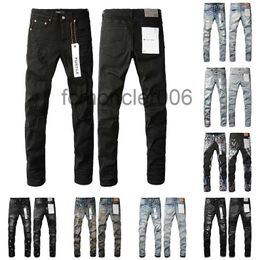 Pants Purple Jeans for Mens Skinny Men Distressed Ripped Bikers Womens Denim Black Grey Straight Sweatpants Designers Joggers Pant 29 40 4278