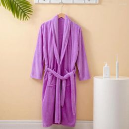 Women's Sleepwear Coral Velvet Fabric Nightgown Women Plush Bathrobe Warm Flannel Fleece Cosy For Couples Thermal