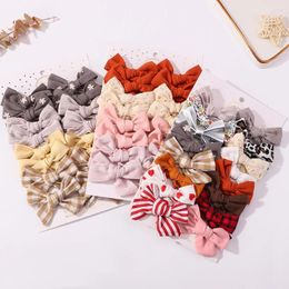 Hair Accessories 16 Pcs/Set Girls Cute Print Safe Clips Solid Colour Bowknot Hairclips Kids Boutique Headwear Children Gifts