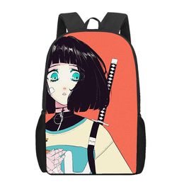 Bags Art Anime Cool Girl Print School Bags for Teenage Girls Boys Casual Backpack Children Bookbags Shoulder Rucksack Laptop Backpack