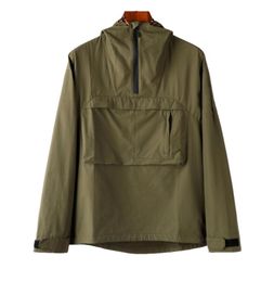 Mens Jacket Spring Autumn Coat Windrunner Hooded Half Zip Pocket Jackets Sports Windbreaker Casual Zipper Coats Man Outerwear1953698