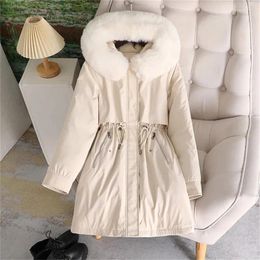 Women's Trench Coats 2024 Winter Women Parka Fashion Long Coat Parkas Thicken Hooded Fur Collar Jacket Warm Snow Wear Padded Clothes