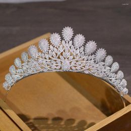 Hair Clips High-End Micro-Inlaid Full Zircon Bridal Crown Peacock Headdress Wedding Dress Formal Accessories Banquet Gift Jewellery