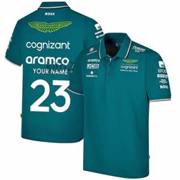 Brand Sport Car Team Fans Men's T-shirts Aston Martin Aramco Cognizant F1 2023 Official Polo Size S-m-l-xl-xxl-3xl-4xl-5xl 4C5D