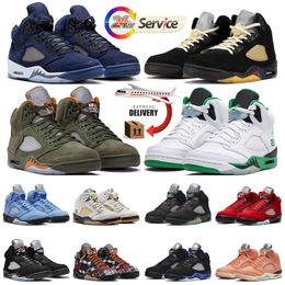 5s jumpman 5 with box j5 basketball shoes Olive Dawn Midnight Navy Plaid Dusk UNC Lucky Green Black Metallic jumpman5s mens trainers sneakers sports