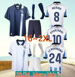 2023 2024 Real Sociedad Soccer Jersey AIHEN OYARZABAL SADIQ ANDRE SILVA ZUBIMENDI BRAIS MENDEZ MERINO LE NORMAND GOROSABEL away Men and kids football shirt