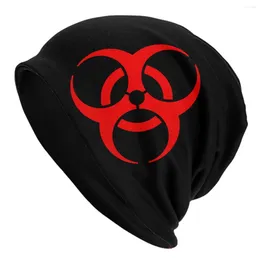 Berets Umbrellas Corporation Biohazard Logo Skullies Beanies Caps Cool Winter Warm Women Men Knitting Hats Unisex Adult Bonnet