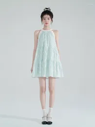 Casual Dresses Women's Dress Sleeveless Green Lace Patchwork RoundNeck Spring And Summer Loose Fashionable Elegant Sweet A- Line Long