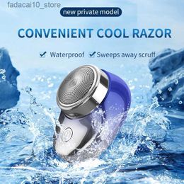 Electric Shavers Electric Mini Shaver USB Rechargeable Razor Rotary 6 Head Removable Head Washing Portable Men's Travel Beard Knife Men's Shaver Q240119