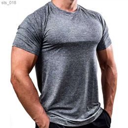 Jogging Clothing Running Sport T-shirt Mens Skinny Quick dry Shirt Gym Fitness Training Superelastic Tee Tops Jogging Workout Crossfit ClothingH24119