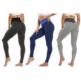 Active Pants Grid Tights BuLifting Yoga Women Seamless High Waist Leggings Breathable Gym Fitness Push Up Clothing Girl Pant