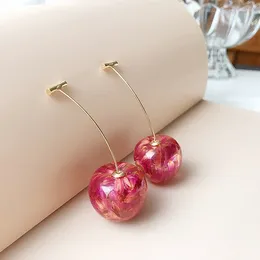 Dangle Earrings Sweet Cute Red Cherry 2024 Est Creative Long Fashion Cartoon Fruits Earings For Girls Ear Drops Pendant Jewellery