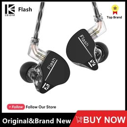 Headphones KBEAR Flash Dual Drviers Hybrid InEar HiFi Earphones 2m Cable Headphone Music Sport Monitor Wired Headset Earbuds IEMs Neon KS1