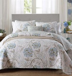 Quality Printed Bedspread Quilt Set 3PC Quilted Bedding Cotton Quilts Bed Covers Including Pillowcase King Size Coverlet Blanket6125582