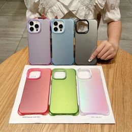 New Korea Luxury Matte Aurora Laser Gradient Soft Phone Case For iPhone14 13 12 11 15 Pro Max X XR XS Plus Shockproof Hard Cover 30pcs