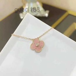 Band Diamond 5a Quality Clover Necklace Natural Shell Gemstone Gold Plated 18k for Woman T0p Advanced Materials E6OT 3WPO