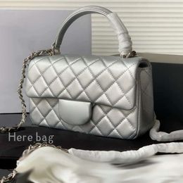Designer Bag Women's Mini Crossbody Handle Flap Bags Caviar Silver Label Shoulder Portable Chain Women Luxury Handbag Wallet