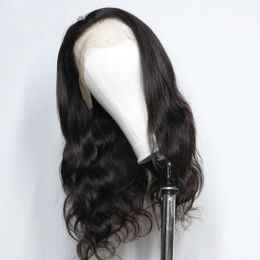 Peruvian Indian Brazilian 100% Human Hair 13*6 Lace Frontal Wig 150% Density Body Wave 10-32inch Natural Color