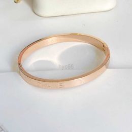 Bangle Rose Gold Diamond Letter Bangle with Brand 925 Silver Bracelet High Quality Luxury Designer Jewelry Autumn New Design for Women Love Gift Bangle