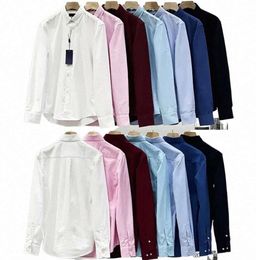 Designer Casual Shirts Rl Pony Mens Paul Polos Tshirts Dress Big Horse Embroidery Business Clothes Long Sleeve Slim Lapel Tees Casual top