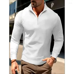 Men's T Shirts Spring Summer T-Shirts 2024 Cotton Polo Shirt Business Casual Embroidered Lapel Breathable Long-Sleeved Men