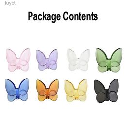 Arts and Crafts Glass Crystal Lucky Butterfly Vibrantly With Bright Colour Ornaments Home Decor Butterfly Ornament Decoration Craft Ornament YQ240119