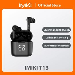 Earphones IMIKI T13 Wireless Earphones Stunning Sound Quality Call Noise Canceling IPX5 Waterproof & Sweatproof Business Sports For Man