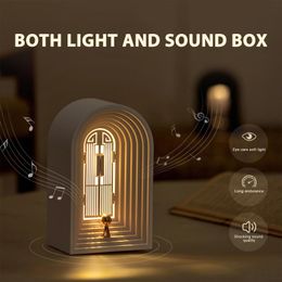 Speakers Bedside Lamp with BluetoothCompatible Speaker Portable Dimmable Night Light Rechargeable Table Lamp for Bedroom Living Room