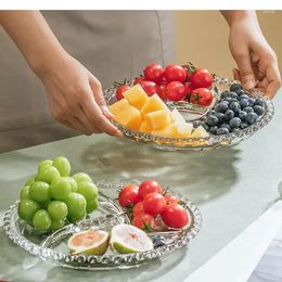 Plates Divided Fruit Plate Glass Dried Candy Household Side Dish Breakfast Fat-reduced Meal Tableware